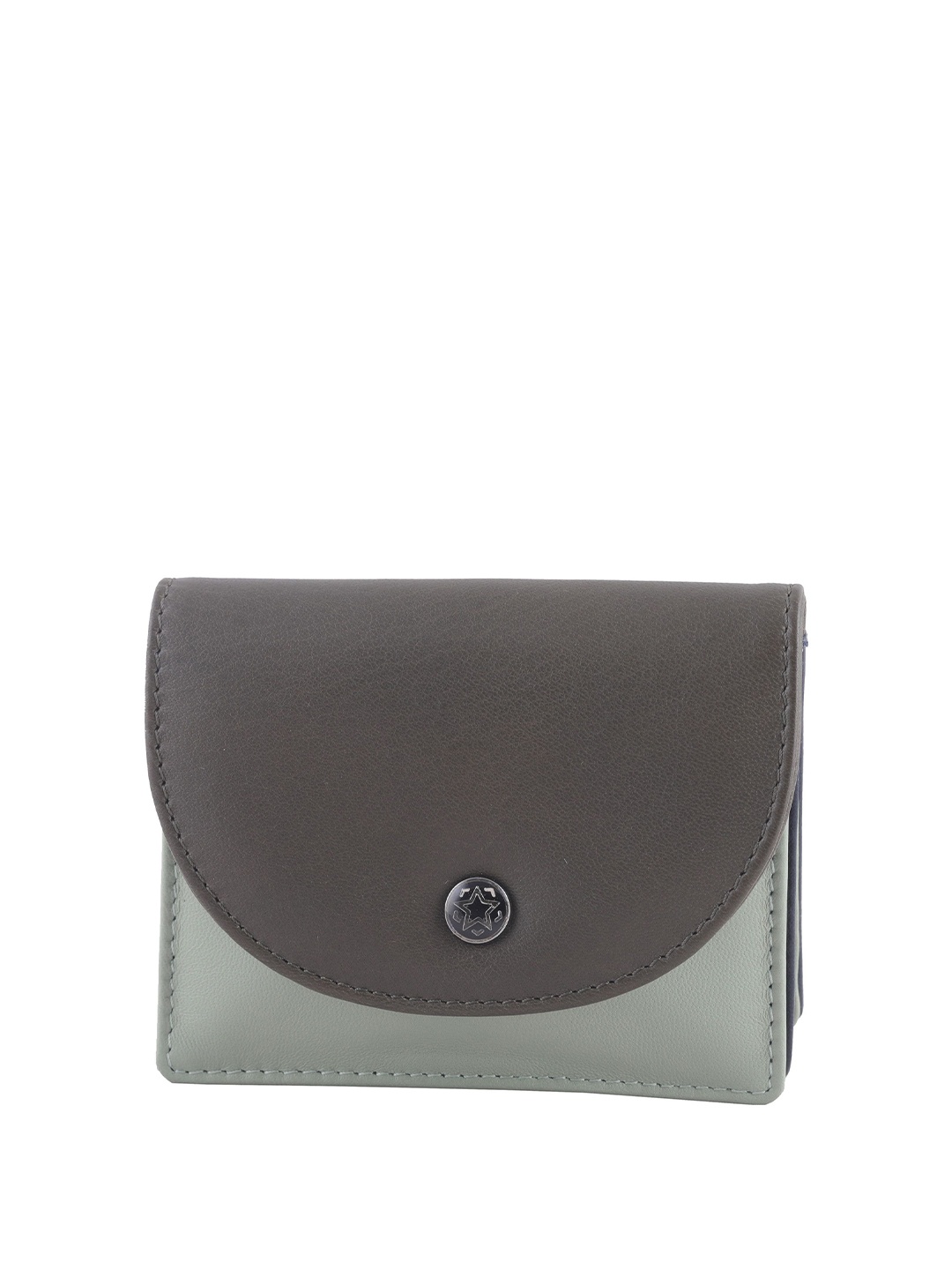 

Baraca Women Colourblocked Leather Envelope, Olive