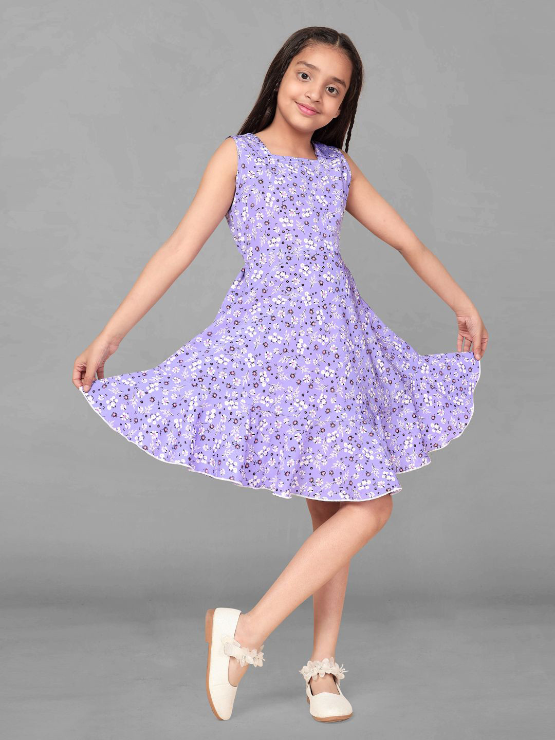 

BAESD Floral Printed Fit & Flare Dress, Violet