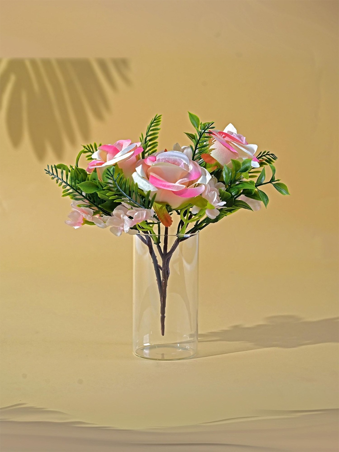 

Kuber Industries Pink Rose Artificial Flower With Pot