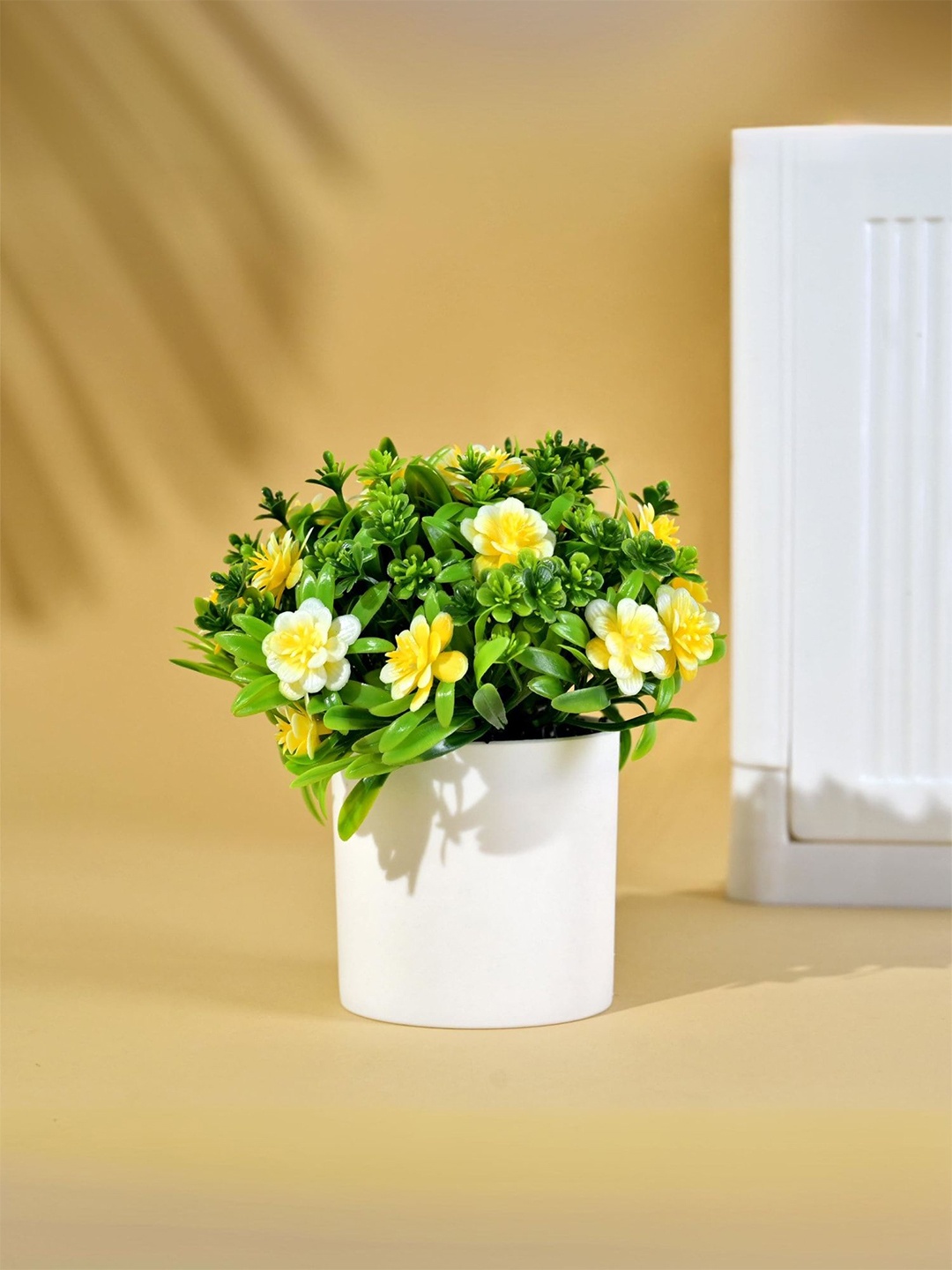 

Kuber Industries Green Grass Artificial Flower With Pot