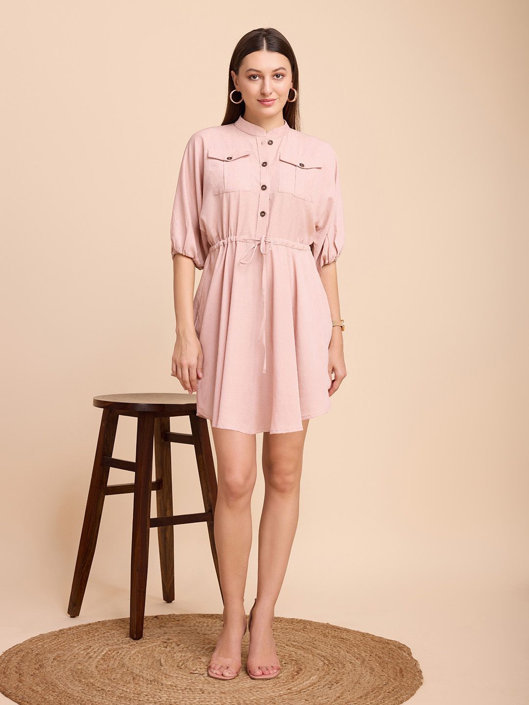 

HOUSE OF MIRA Shirt Dress, Peach