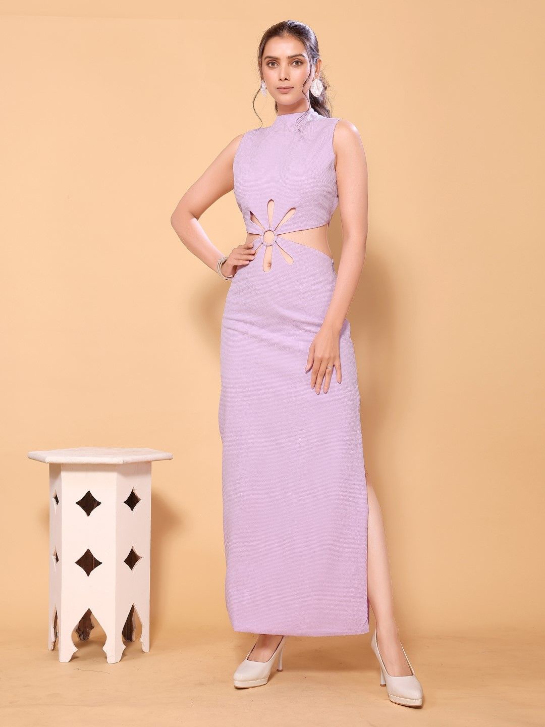 

HOUSE OF MIRA Cut-Out Detail Maxi Dress, Lavender