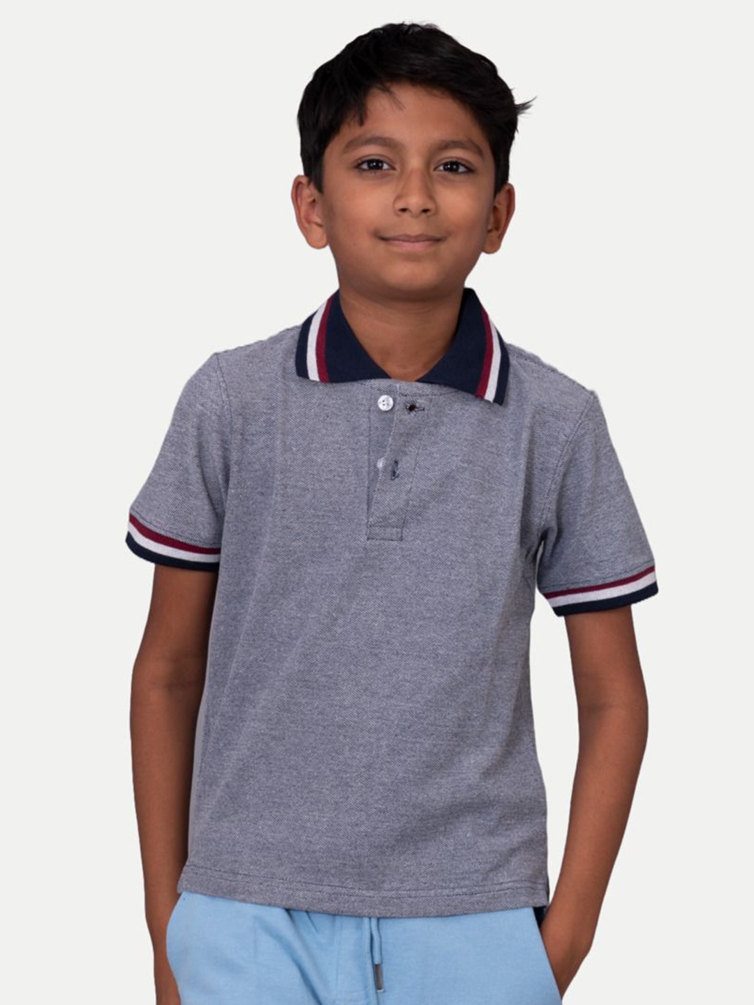 

BAESD Boys Polo Collar Pockets T-shirt, Blue