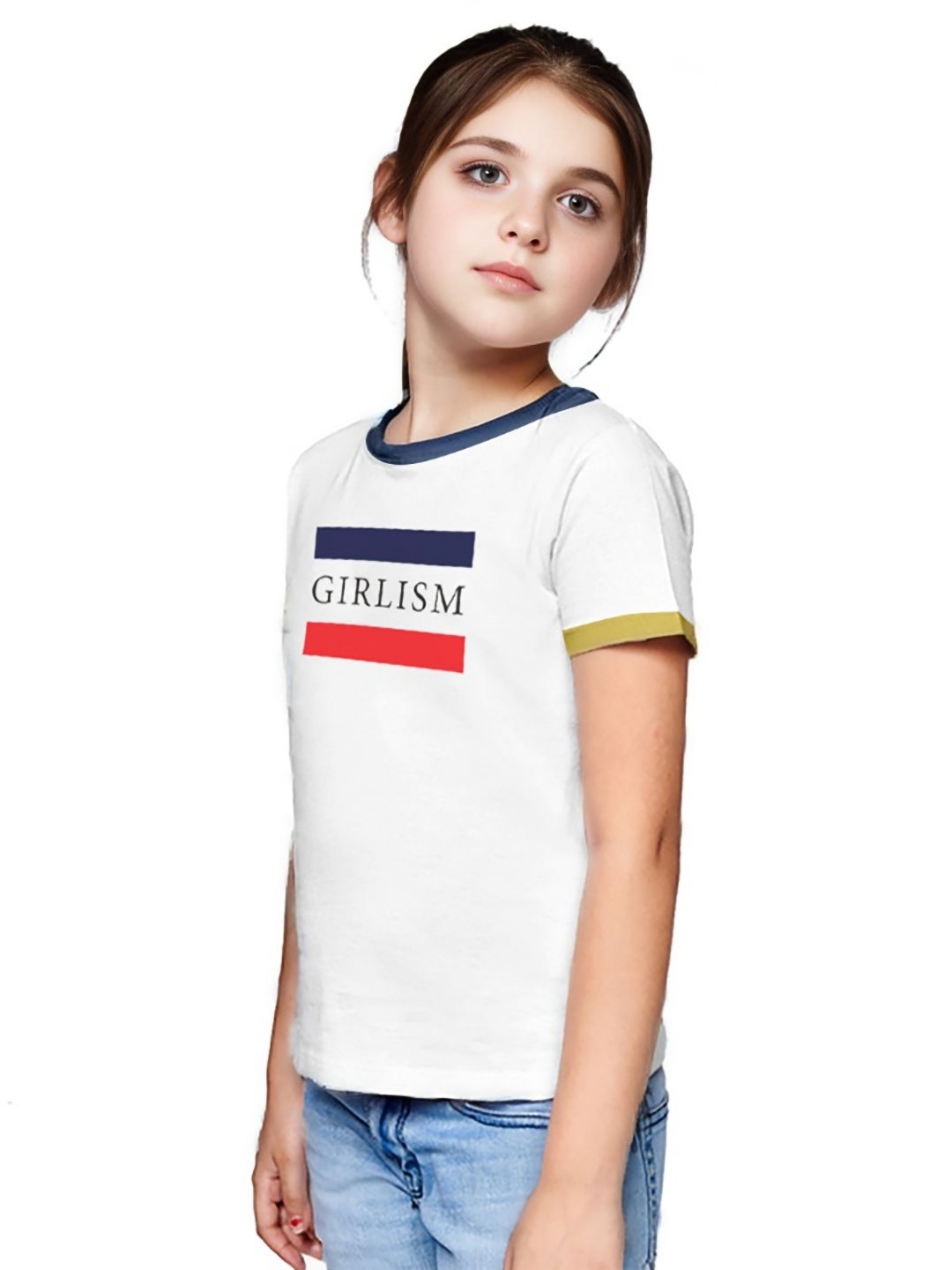 

BAESD Girls Typography Pockets T-shirt, White