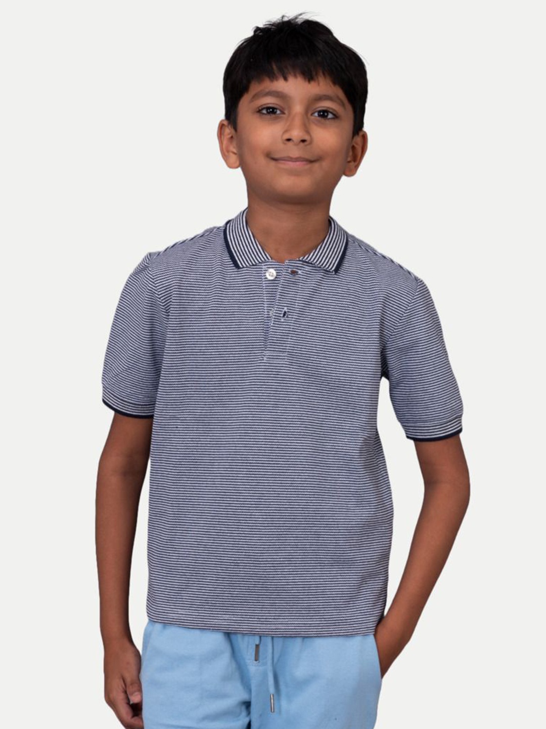 

BAESD Boys Polo Collar Pockets T-shirt, Blue