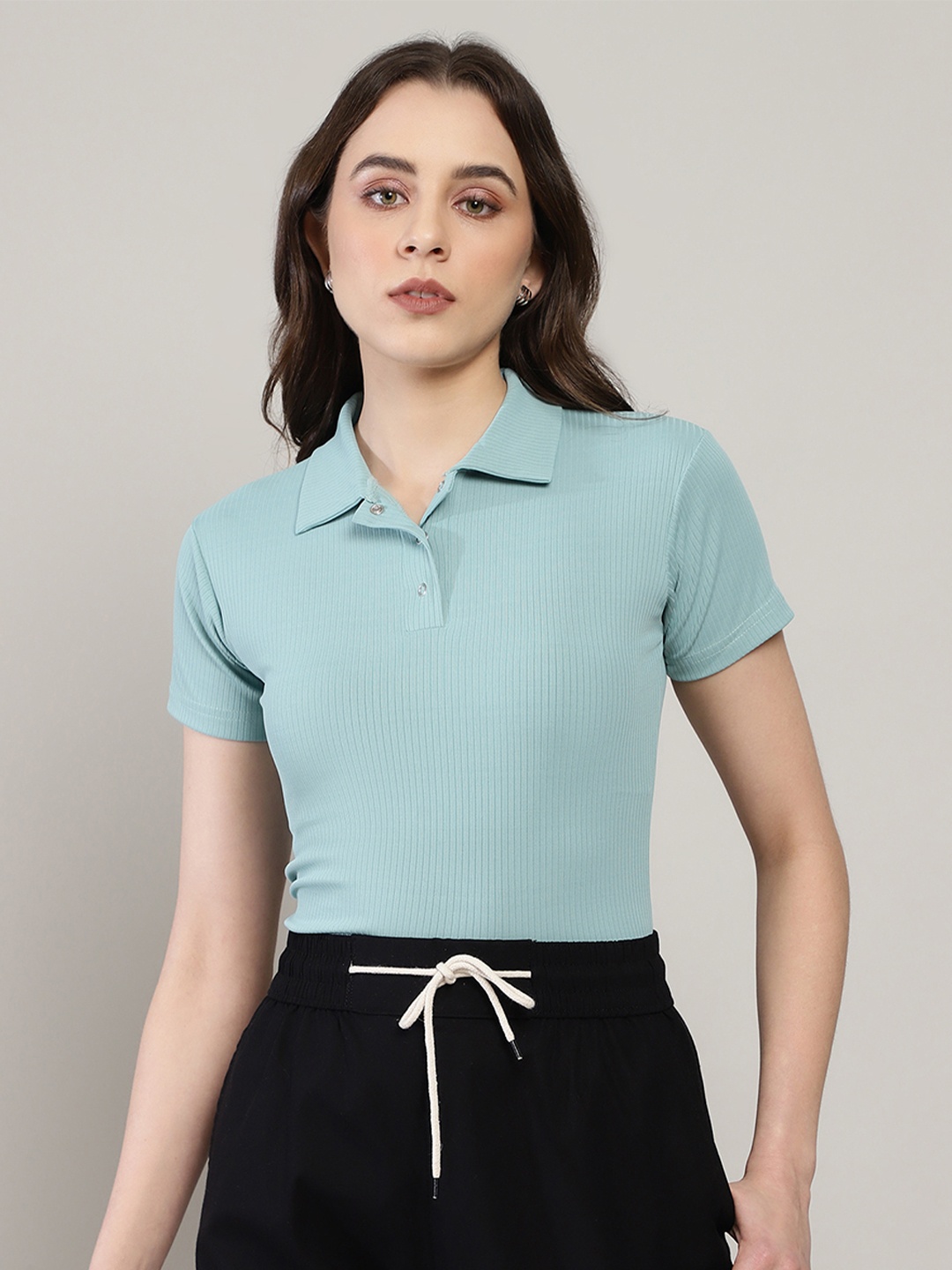 

BAESD Sheen Sheer Top, Teal