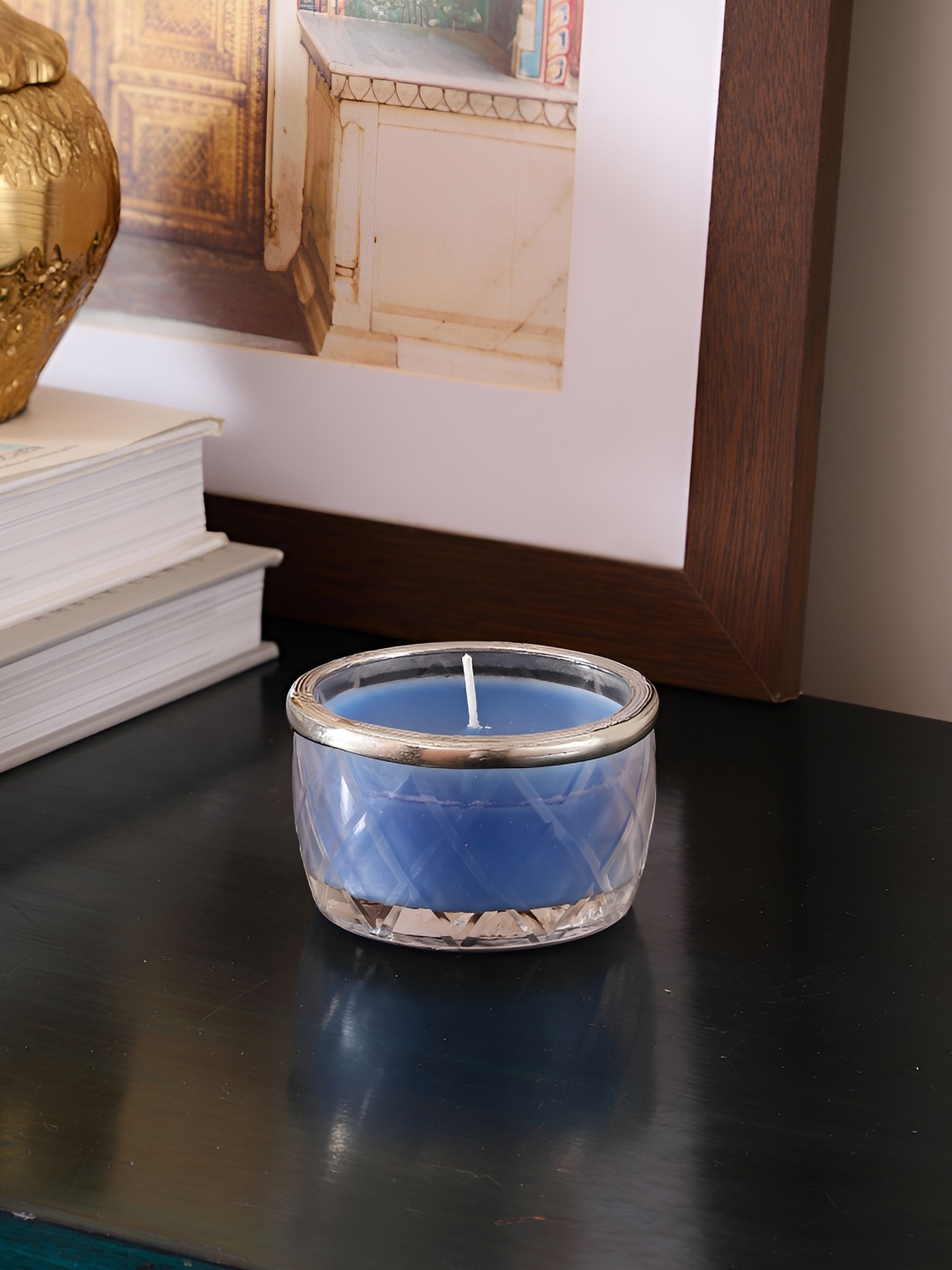 

Decor de Maison Blue & Silver Toned Ocean Breeze Scented Jar Candle