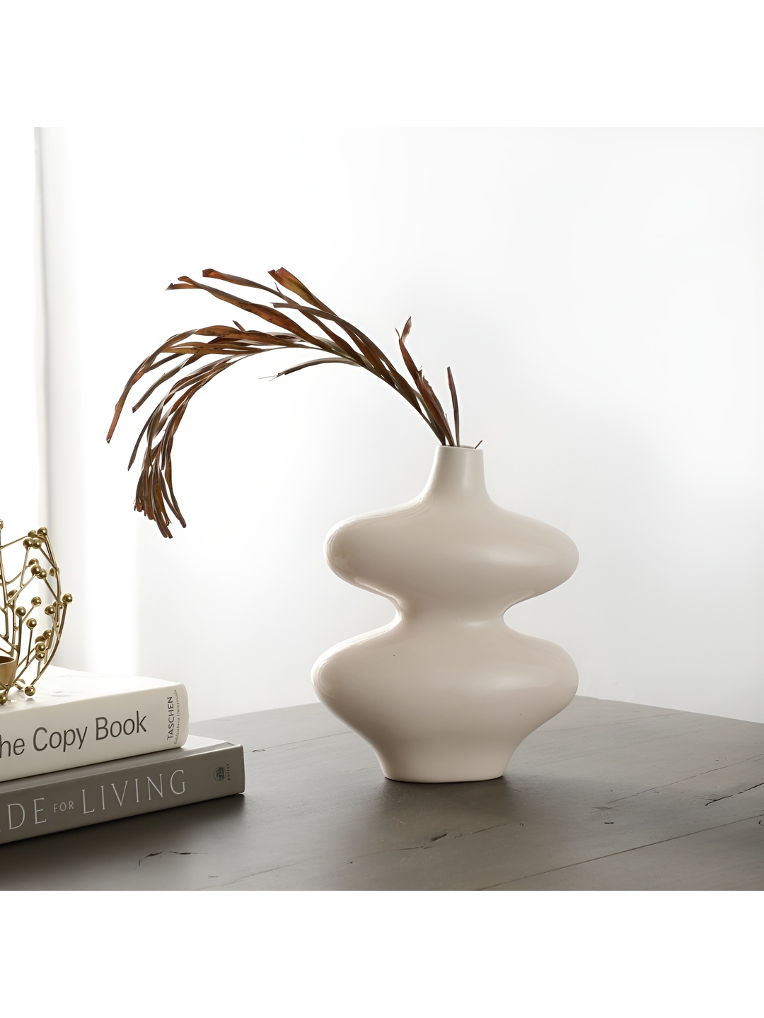 

Decor de Maison White Ceramic Sculptural Shaped Flower Vase