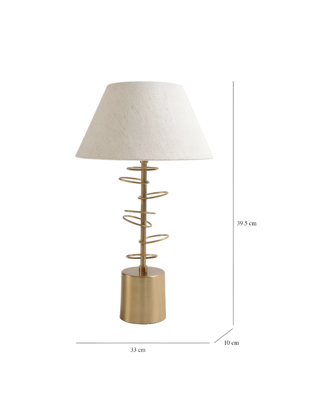 

Decor de Maison Gold Toned & White Aluminium Frustum Table Lamp