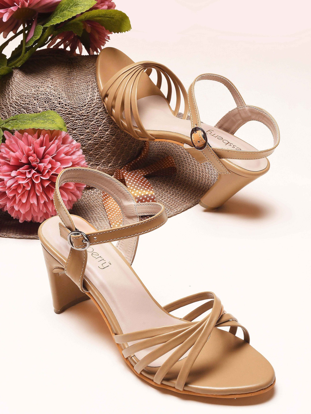 

DressBerry Block Sandals, Beige