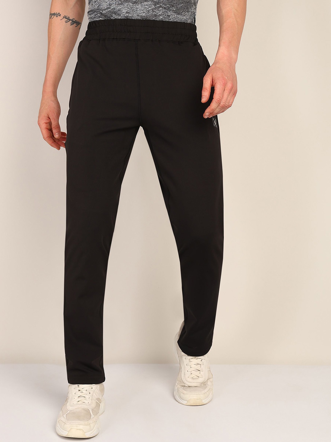 

Golden Kite Men Mid Rise Track Pants, Black