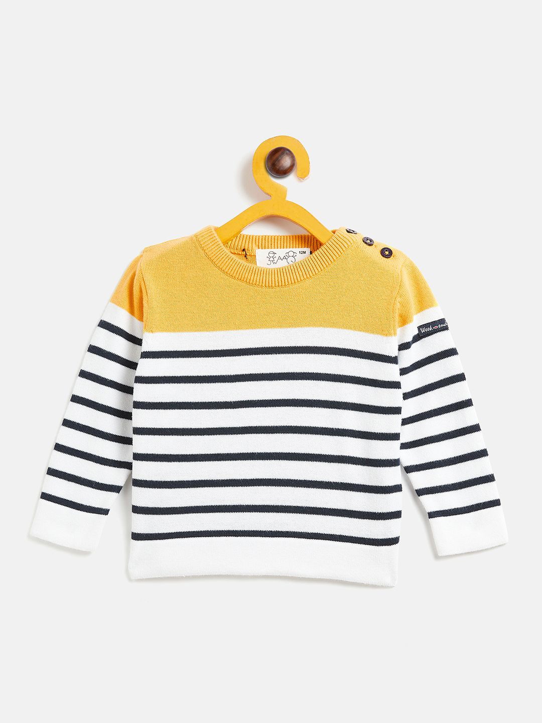 

JWAAQ Unisex Kids Striped Pullover, Yellow