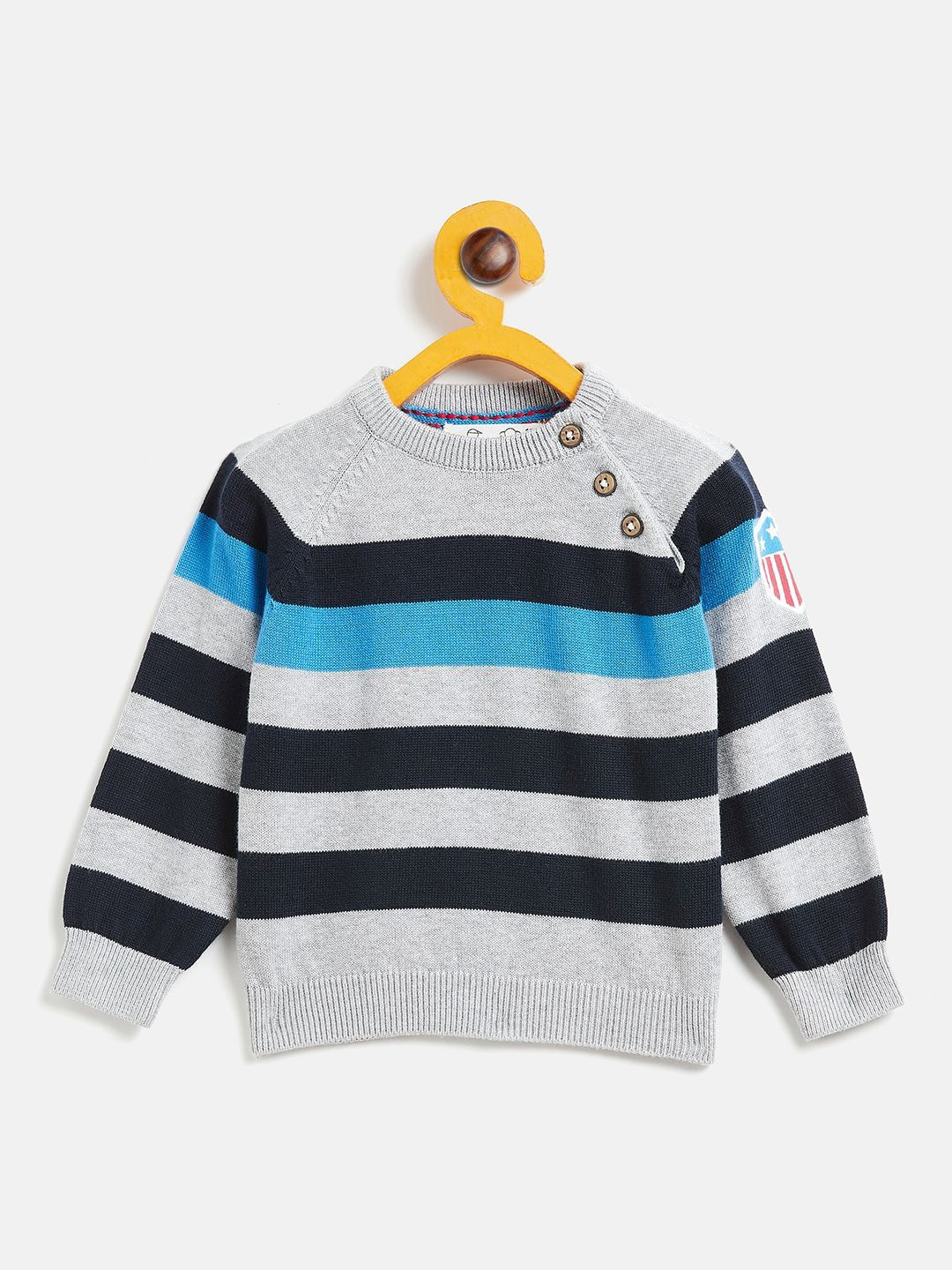 

JWAAQ Unisex Kids Striped Pullover, Grey