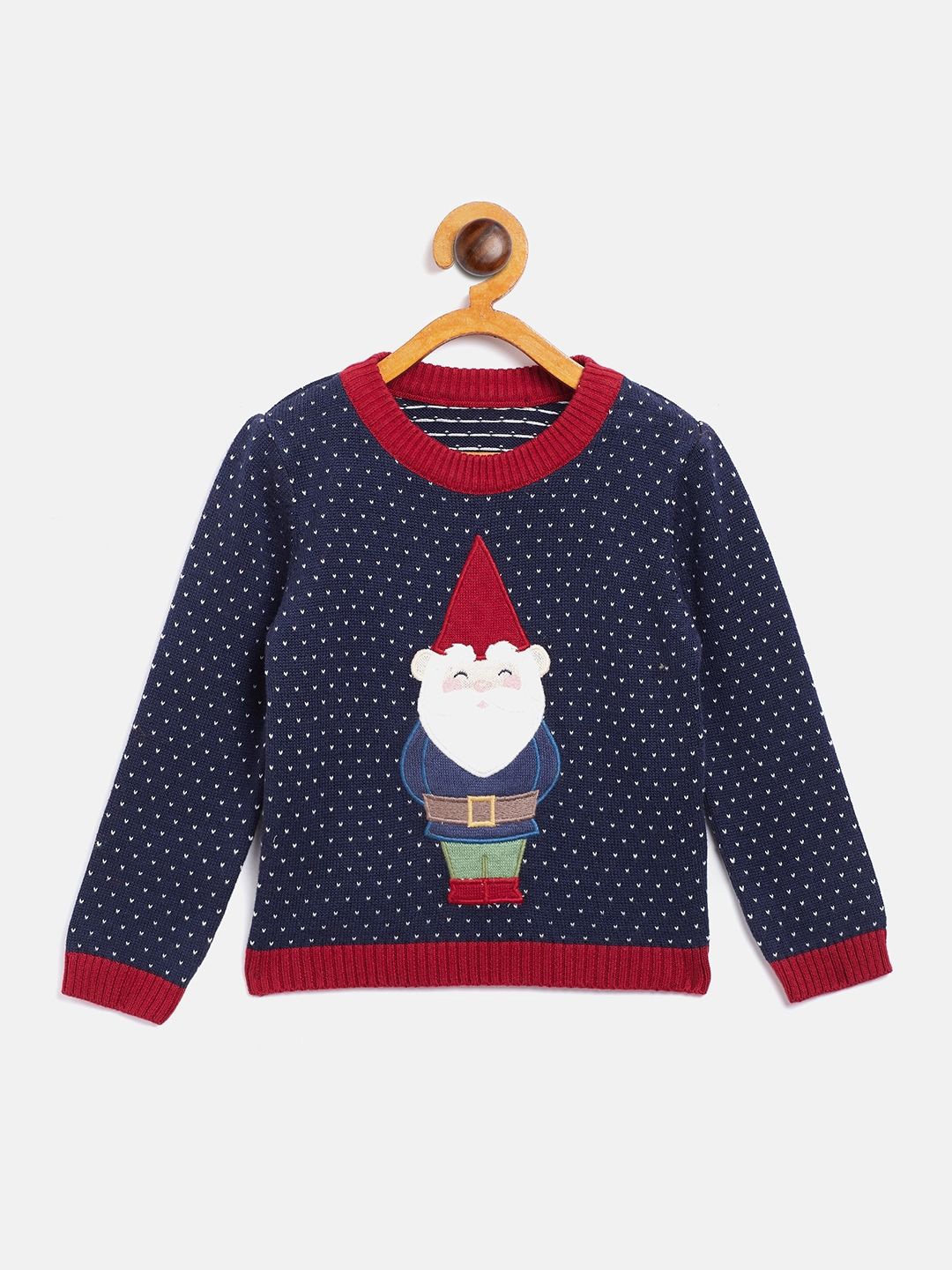 

JWAAQ Unisex Kids Quirky Printed Cardigan with Applique Detail, Navy blue