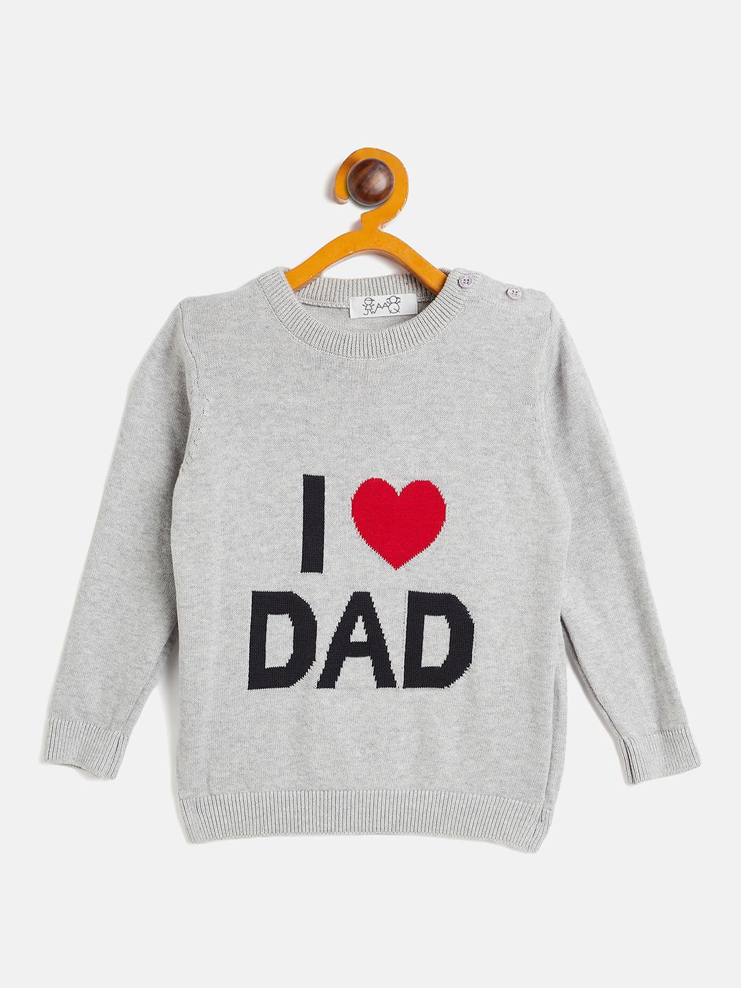 

JWAAQ Unisex Kids Typography Pullover, Grey