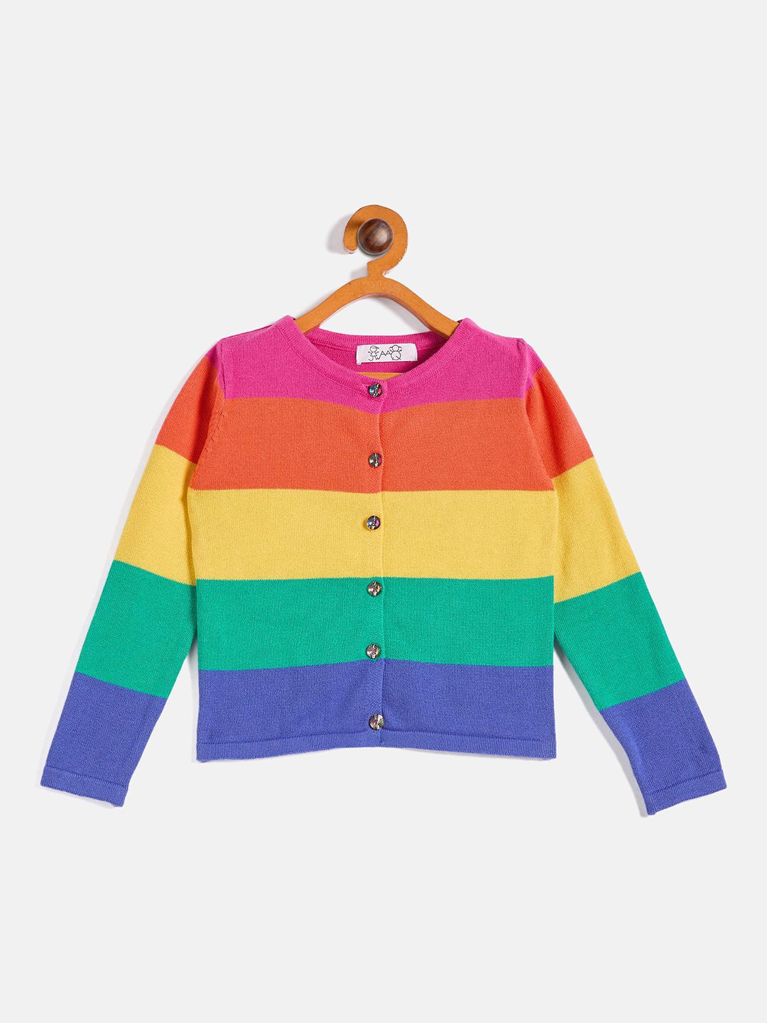 

JWAAQ Girls Striped Cardigan, Yellow