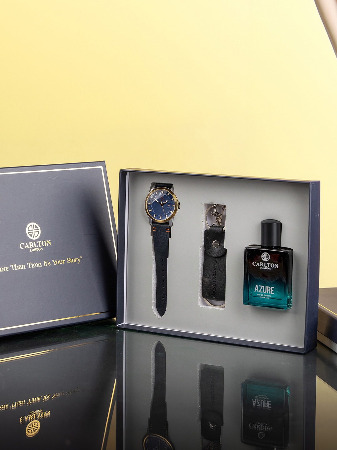

Carlton London Pack Of 3 Men Accessory Gift Set, Black