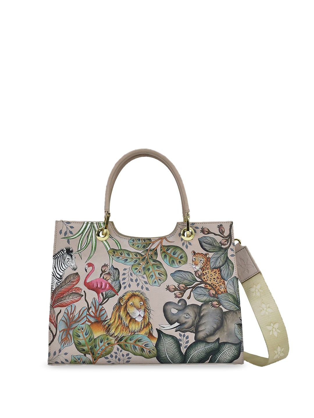 

Anuschka Floral Printed Leather Structured Handheld Bag, Multi