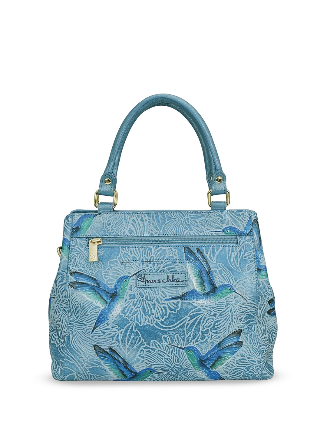 

Anuschka Printed Leather Oversized Shopper Handheld Bag with Tasselled, Blue