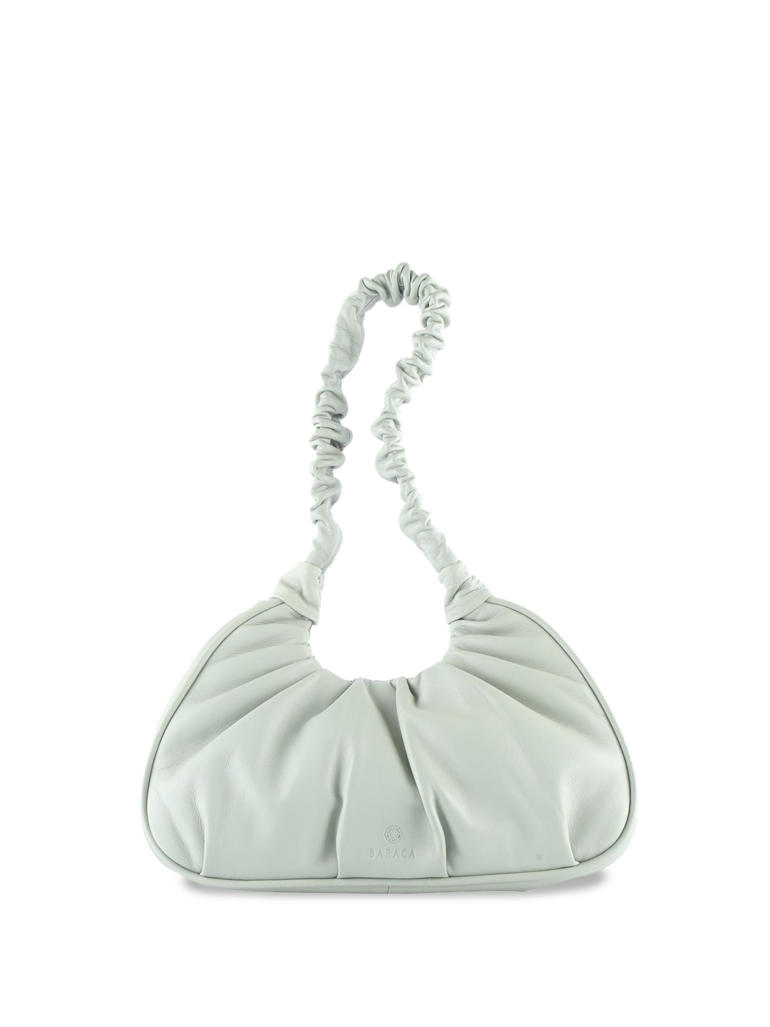 

Baraca Leather Bucket Shoulder Bag with Bow Detail, Sea green