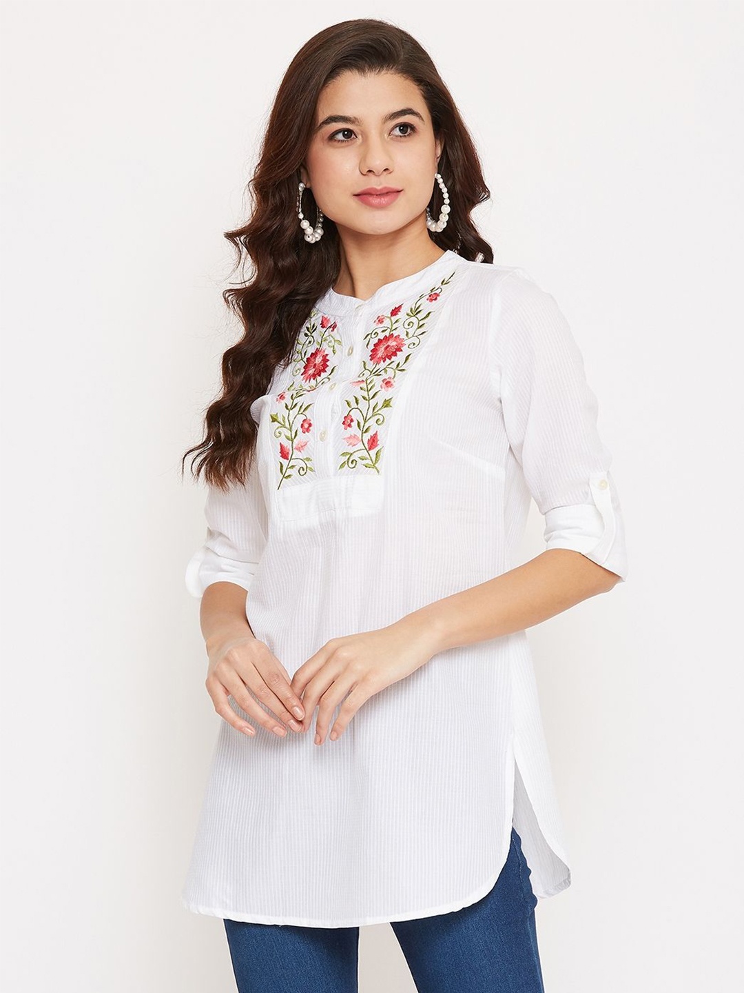 

BAESD Floral Top, White