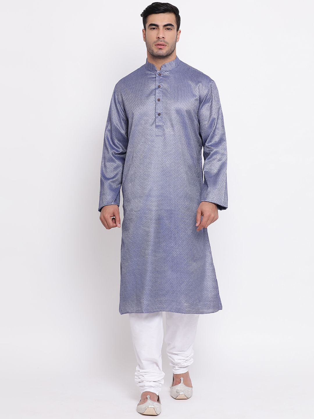 

ZOIS Woven Designed Straight Kurta with Churidar, Blue