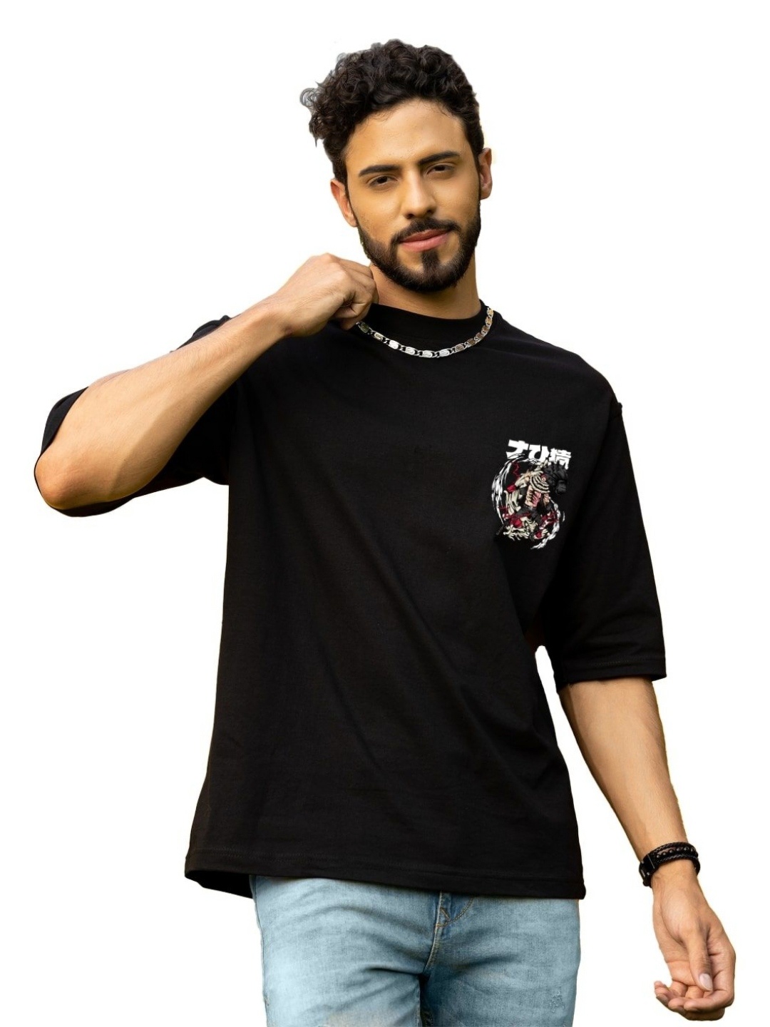 

Gavin Paris Men Printed Bio Finish T-shirt, Black