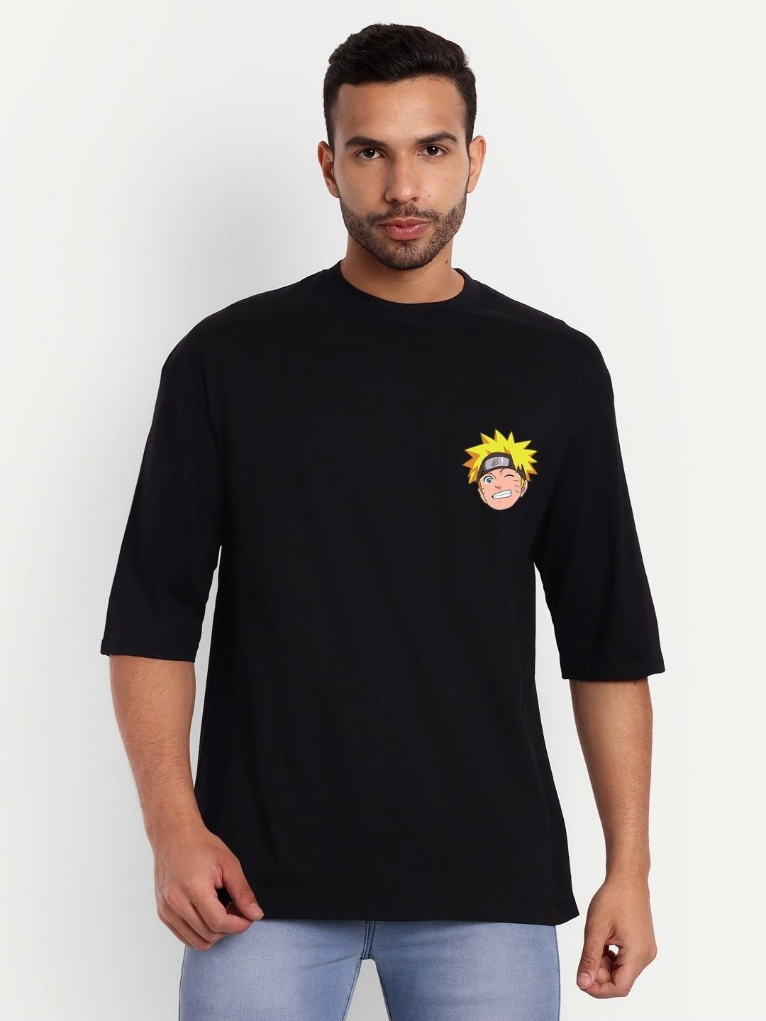 

Gavin Paris Men Printed Bio Finish Applique T-shirt, Black