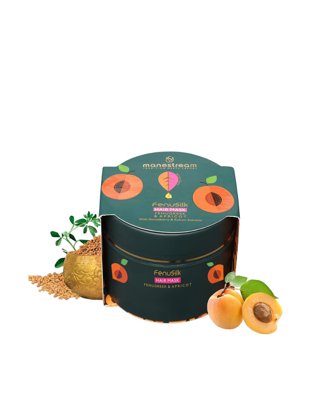 

Manestream Fenusilk Hair Mask With Fenugreek & Apricot - 500gm, White