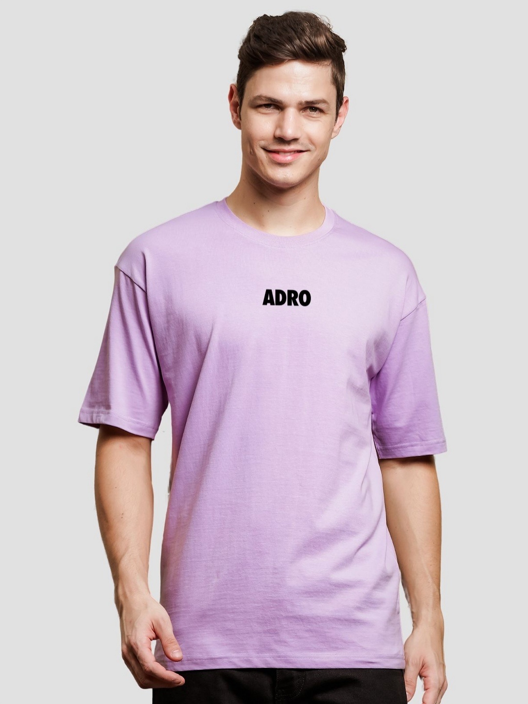 

ADRO Men Typography Printed V-Neck Extended Sleeves Pockets T-shirt, Purple