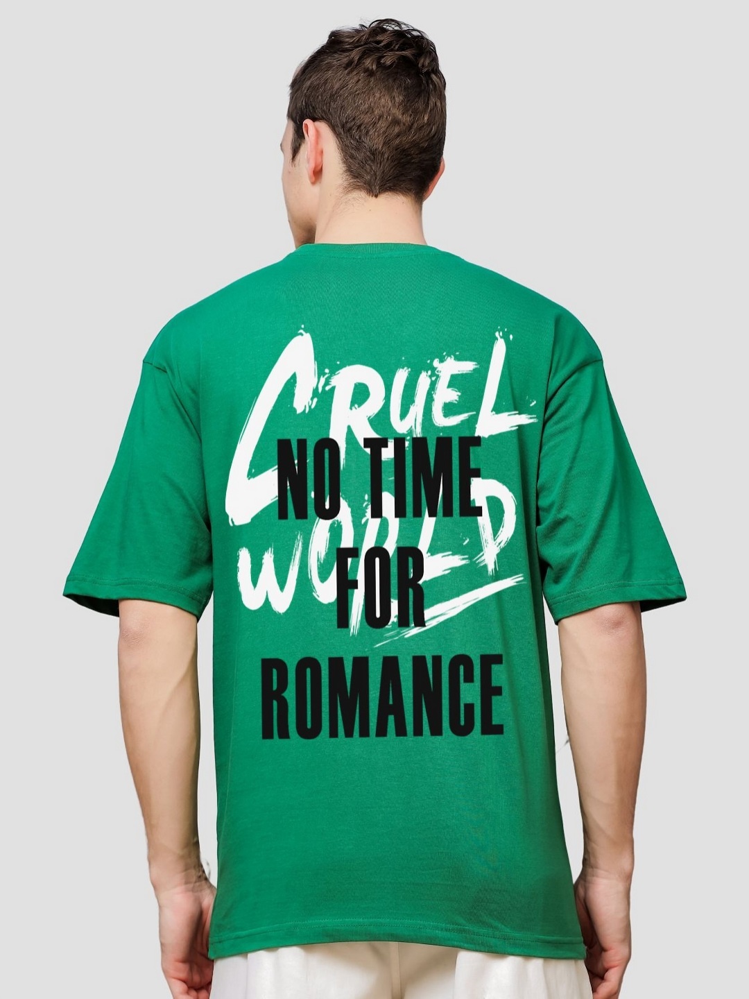 

ADRO Men Typography Printed Applique T-shirt, Green