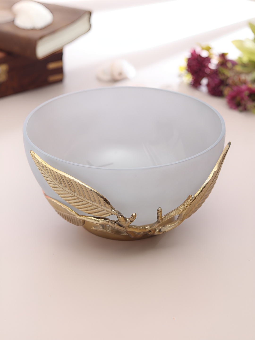 

Decor de Maison Grey & Gold Toned Glass Decorative Bowl