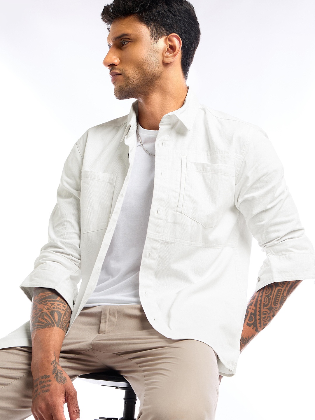 

Beyoung Men Comfort Opaque Casual Shirt, White