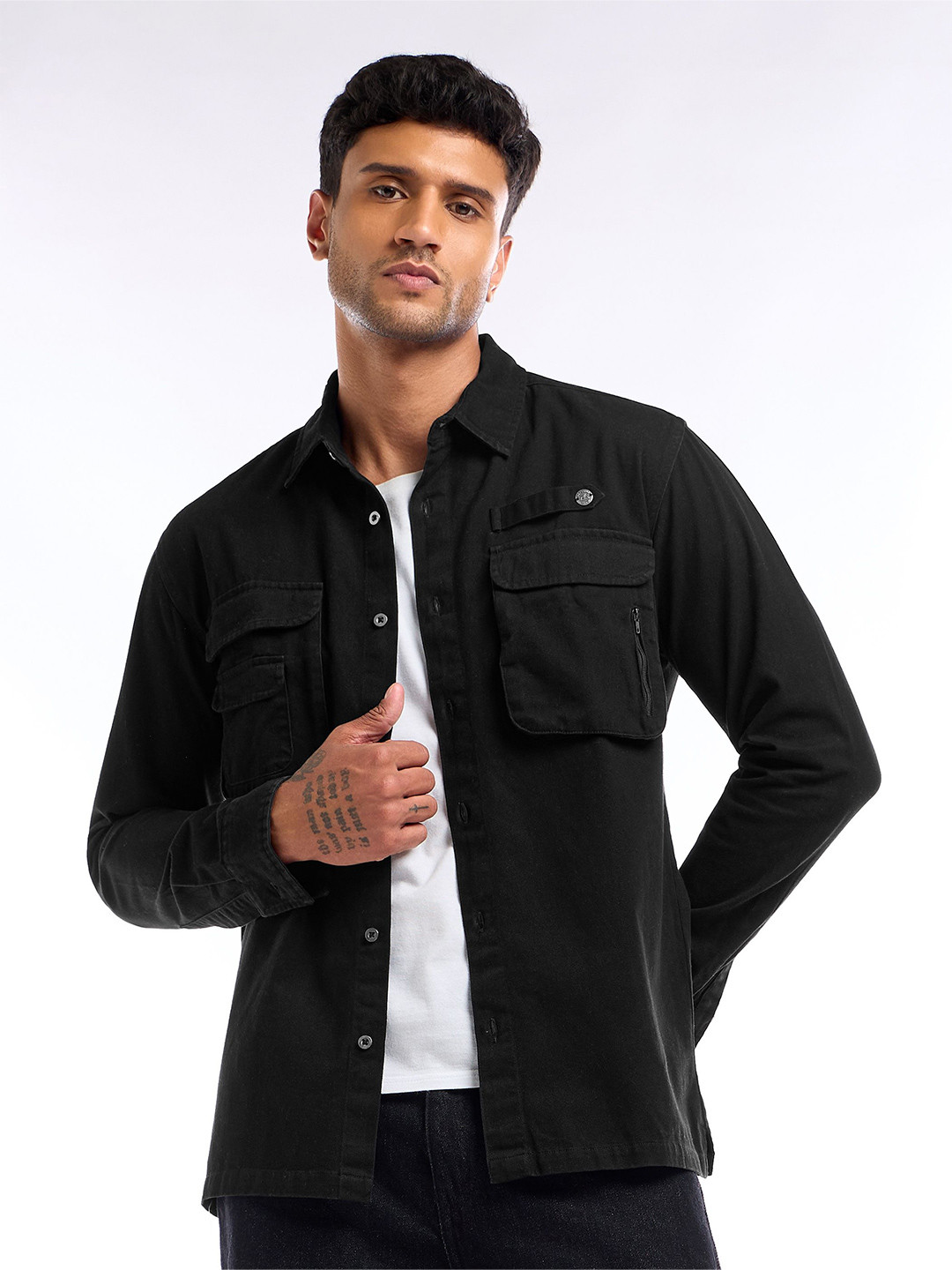 

Beyoung Men Comfort Opaque Casual Shirt, Black