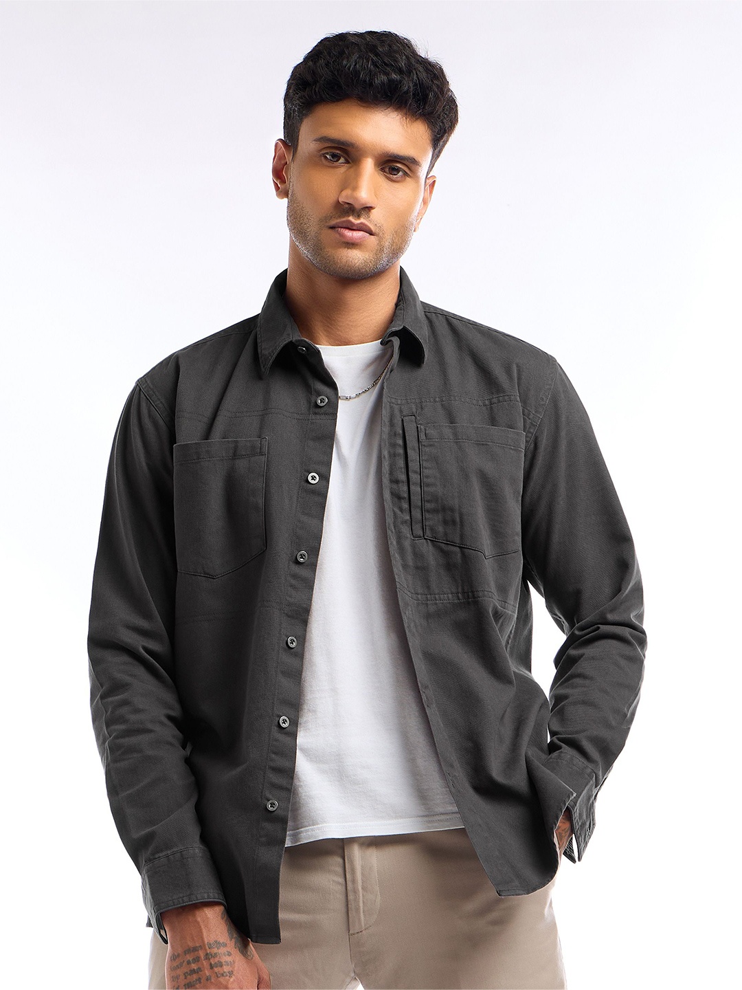 

Beyoung Men Comfort Opaque Casual Shirt, Grey