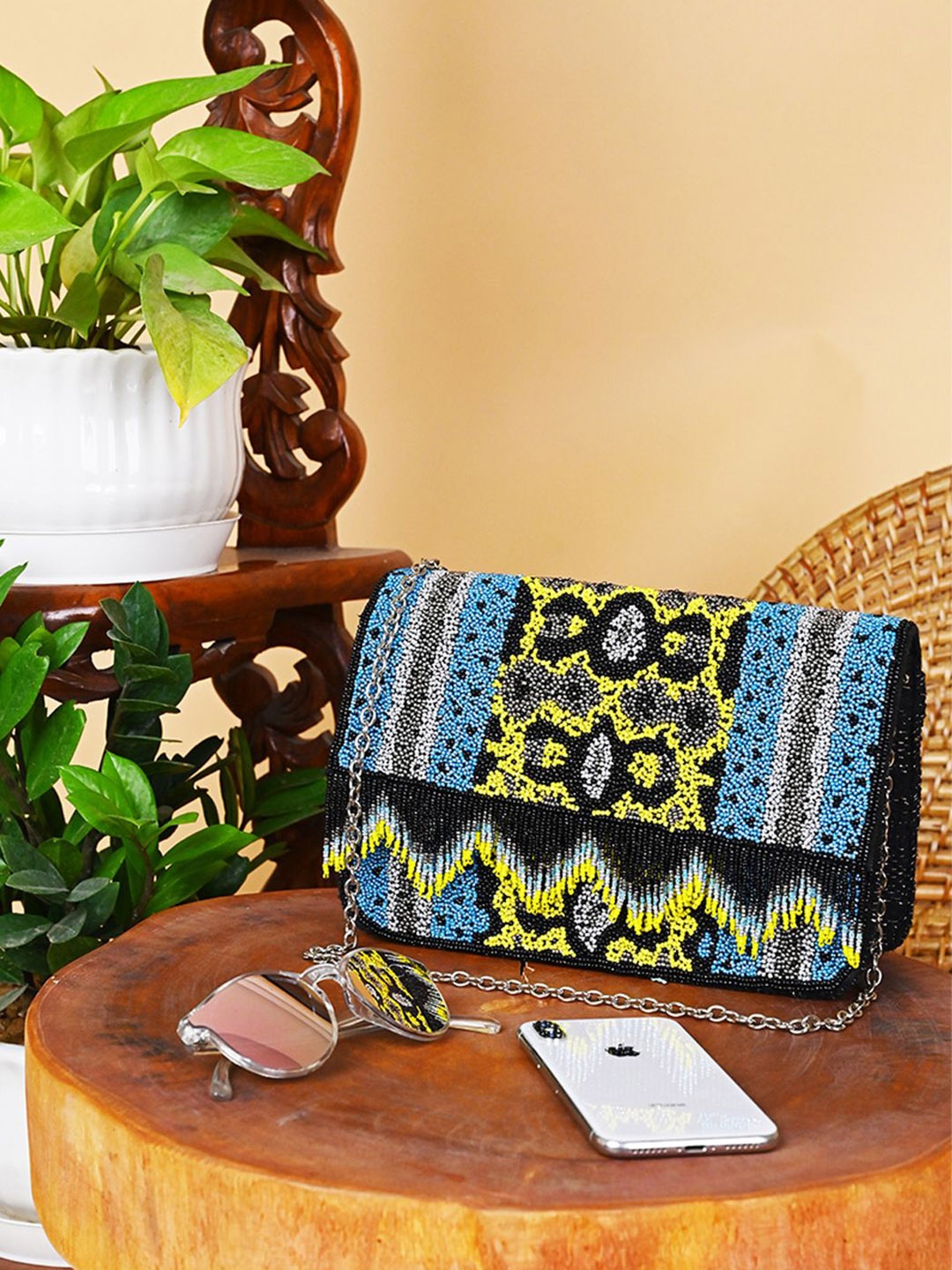 BohoGirl Printed Shopper Sling Bag with Quilted, Green