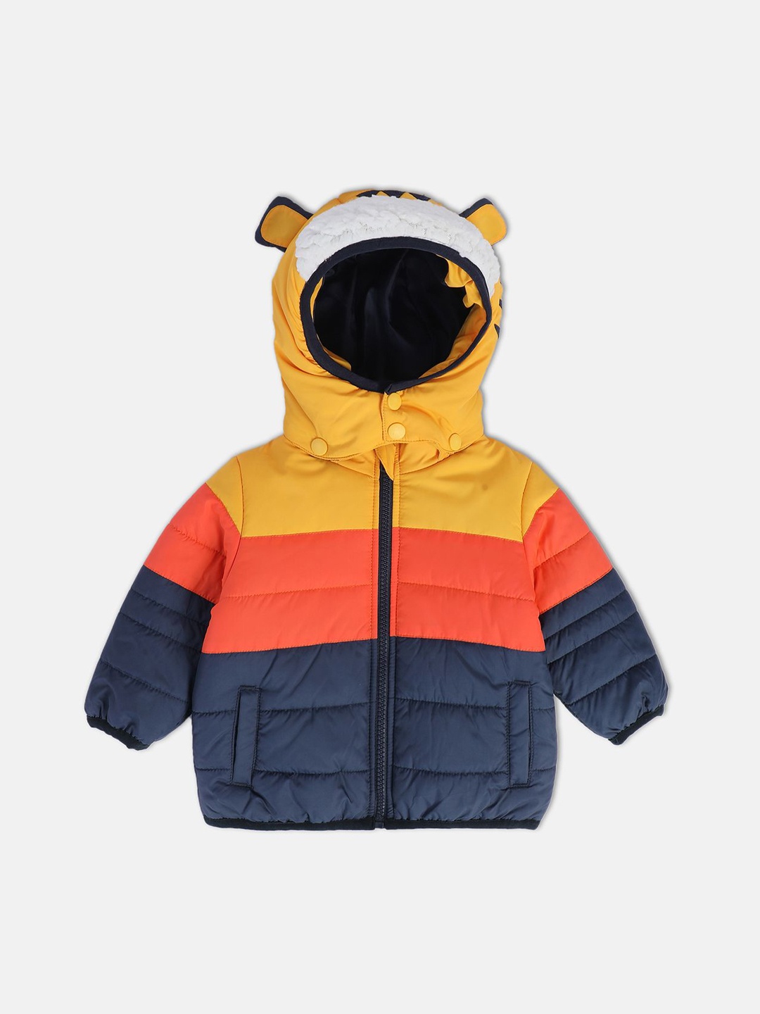 

MINI KLUB Boys Colourblocked Puffer Jacket, Yellow