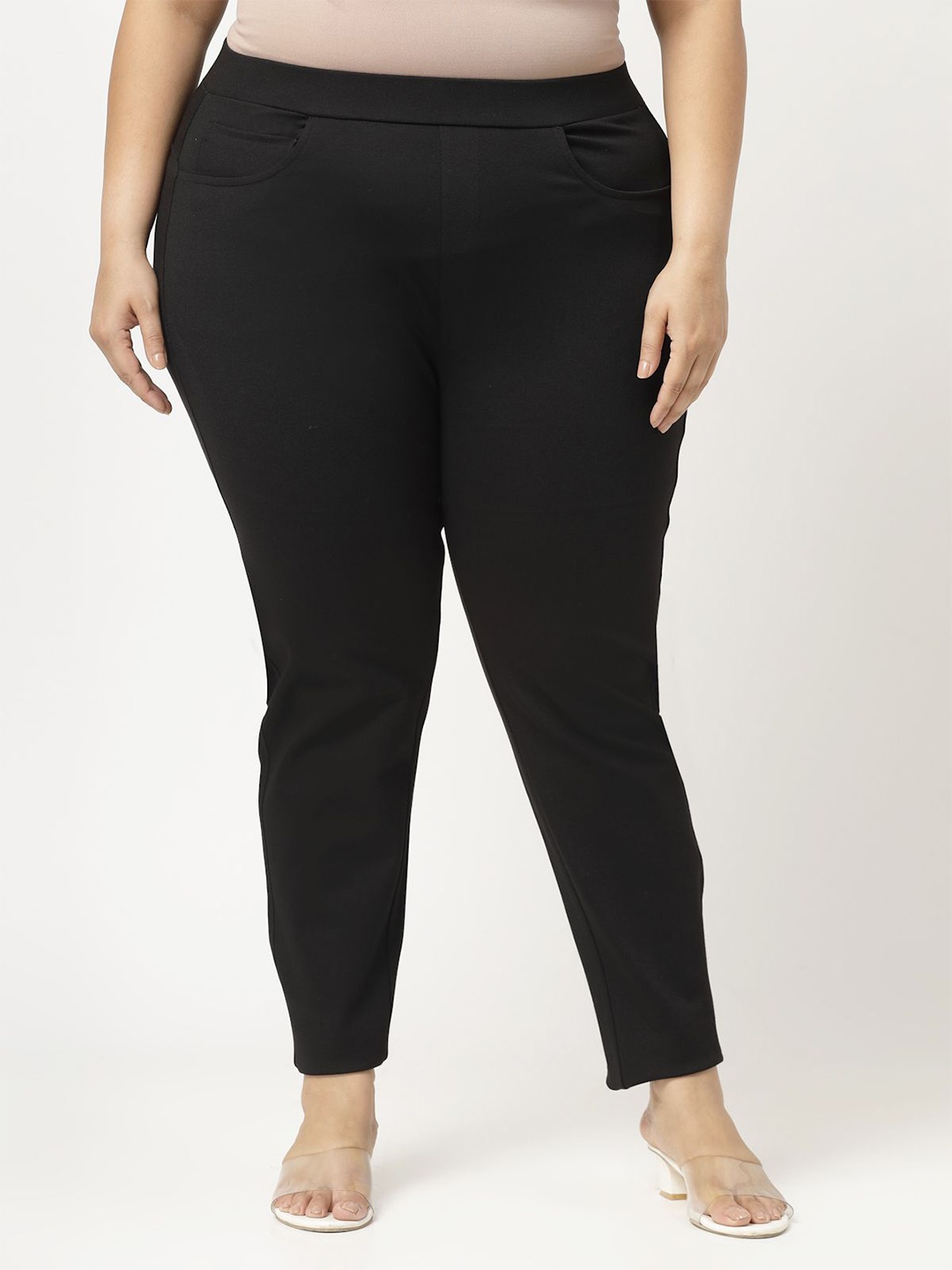 

plusS Plus Size Women Regular Fit Jeggings, Black