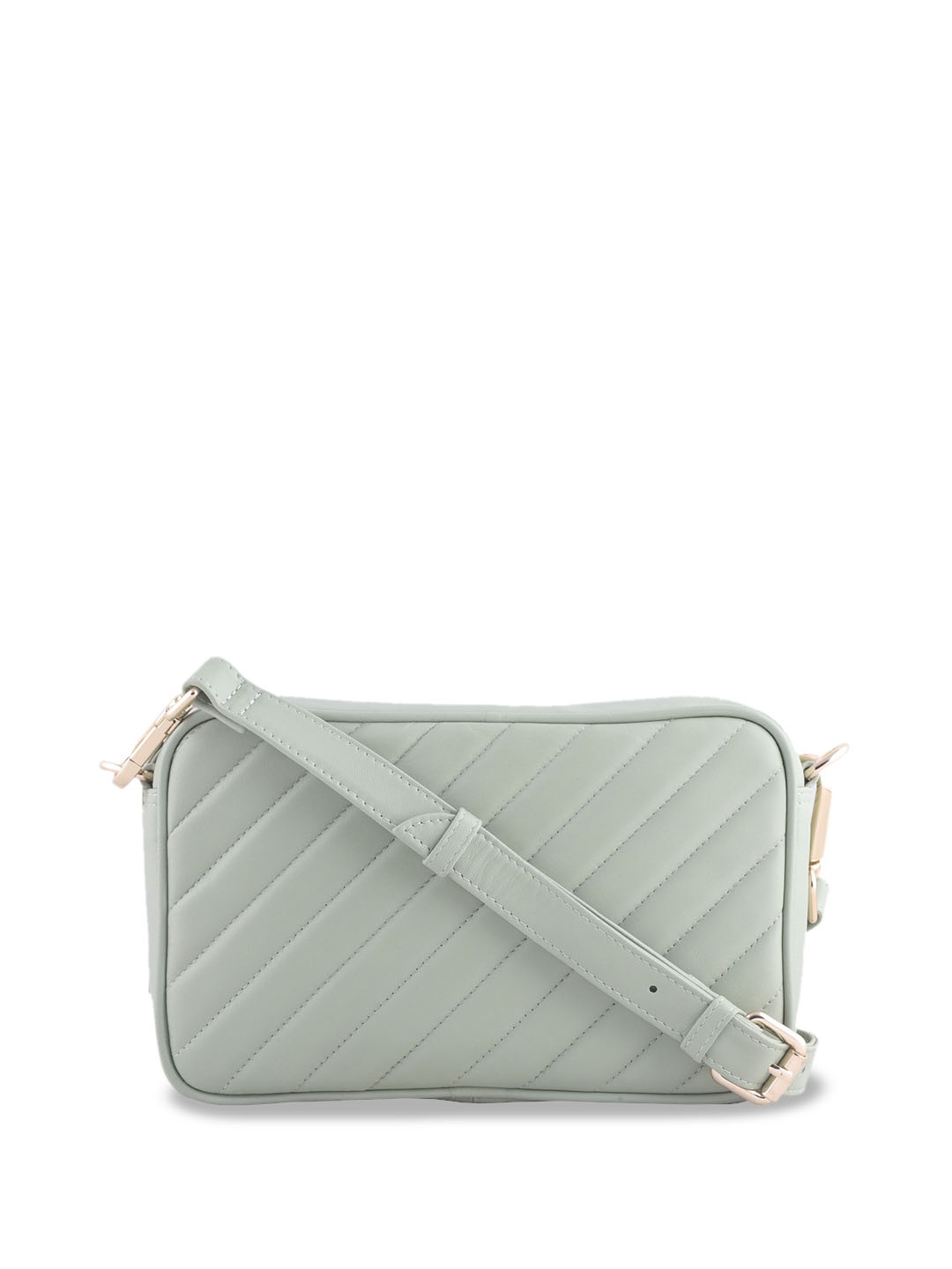 

Baraca Textured Leather Structured Sling Bag with Quilted, Sea green