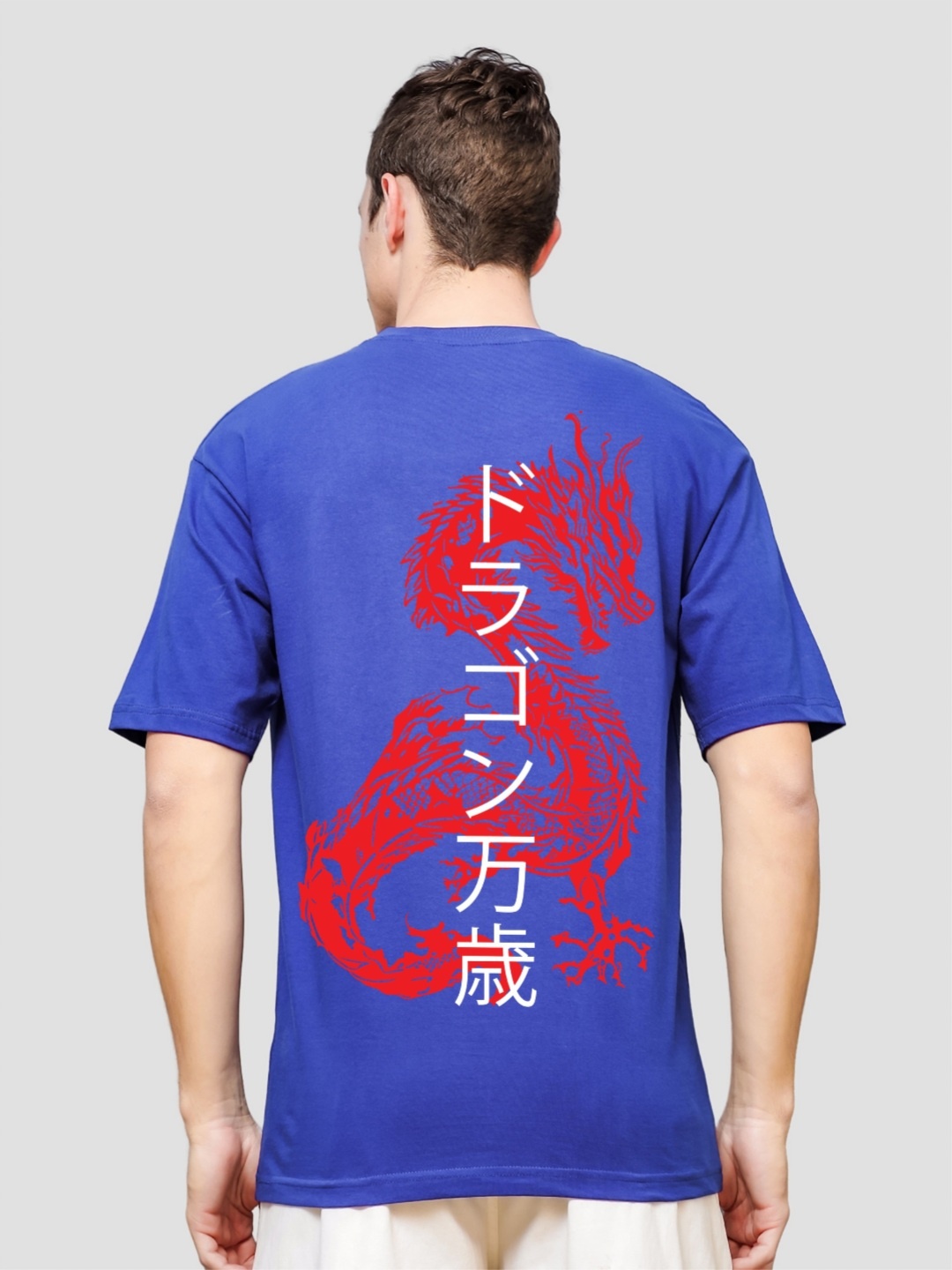

ADRO Men Printed Applique T-shirt, Blue