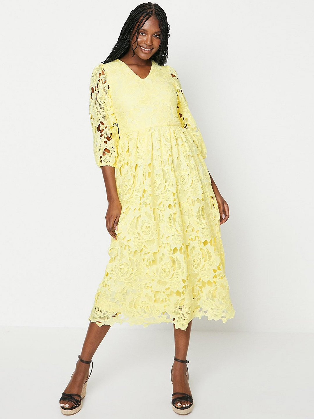 

DOROTHY PERKINS A-Line Midi Dress, Yellow