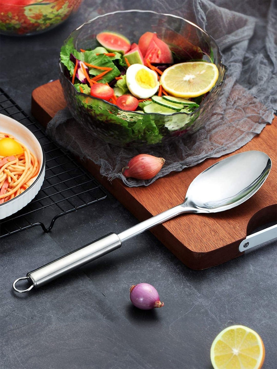 

Kuber Industries Silver Toned 2 Pieces Stainless Steel Spoon
