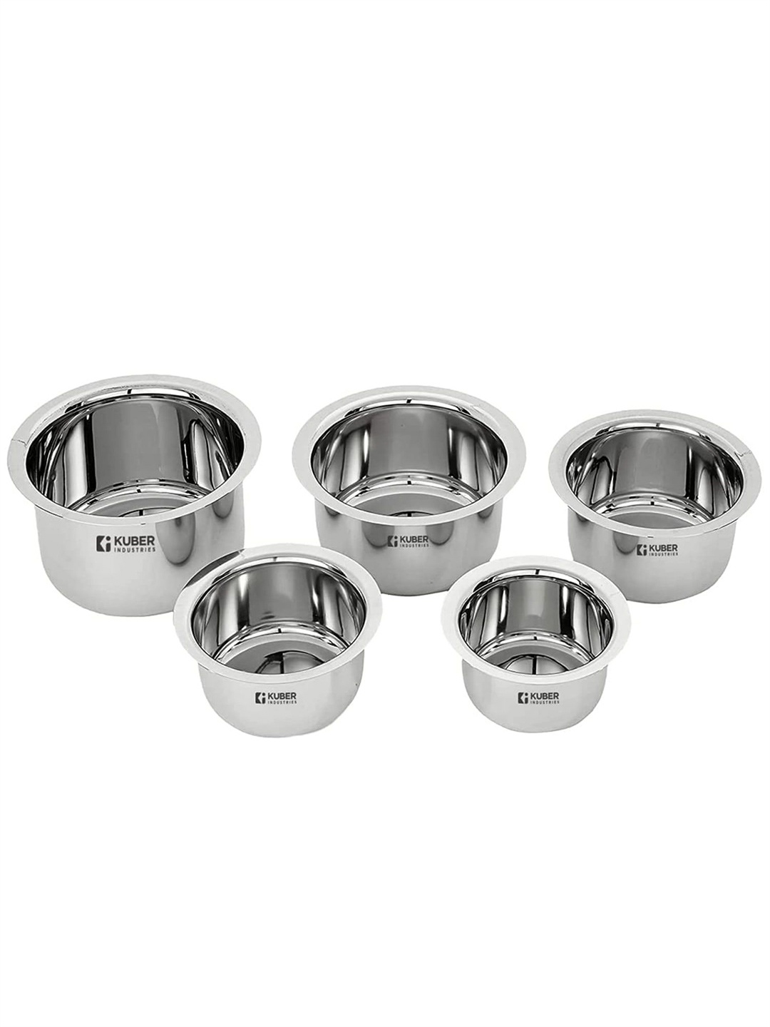 

Kuber Industries Silver Toned 5 Pieces Stainless Steel Tope