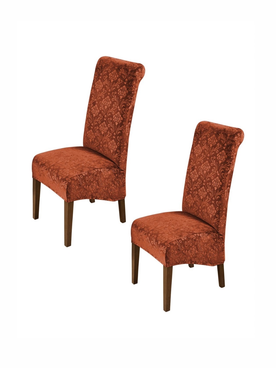 

HOKIPO Brown 2 Pieces Stretchable Velvet Long Back Chair Covers