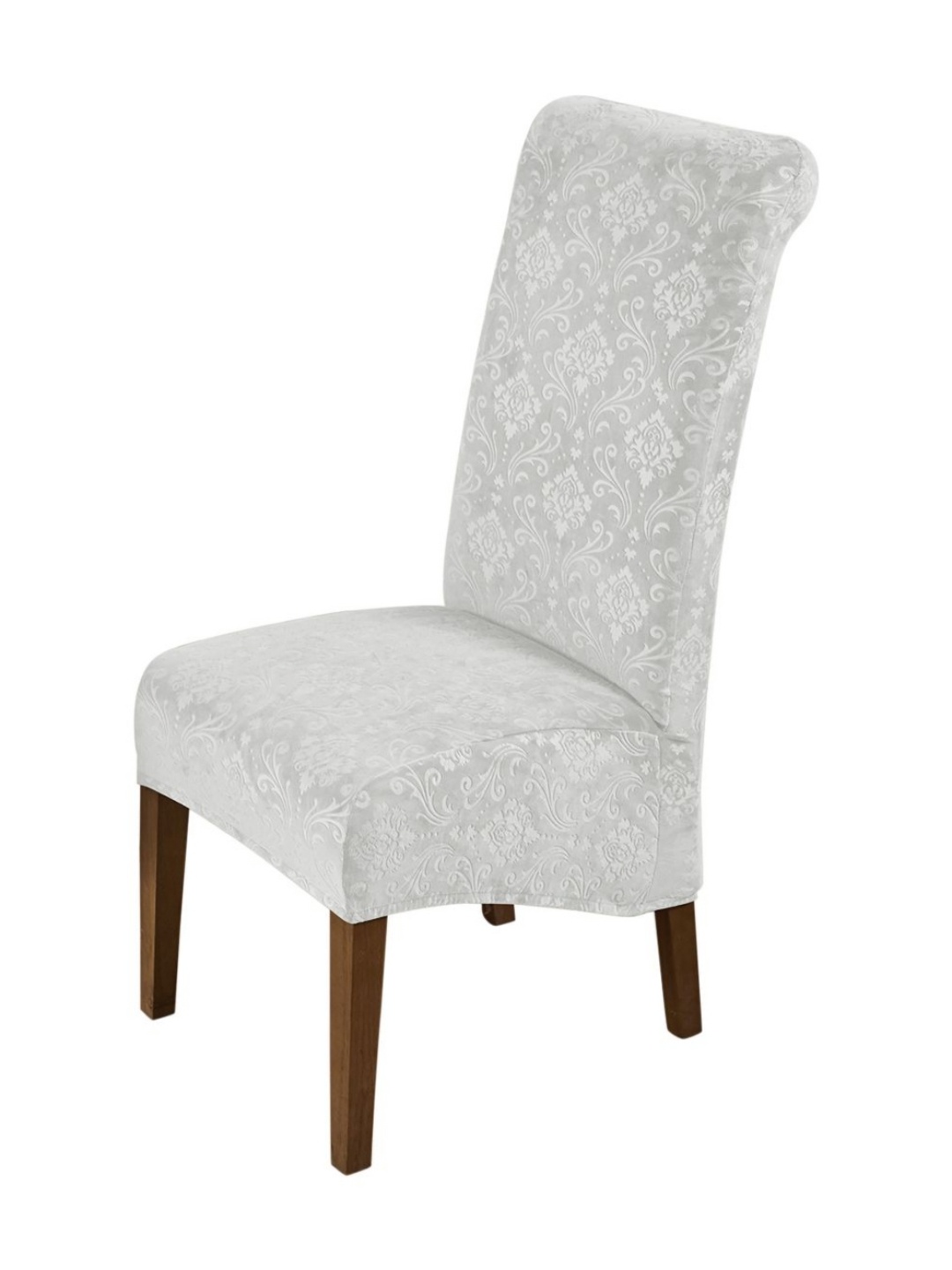 

HOKIPO Grey Stretchable Velvet Long Back Chair Covers