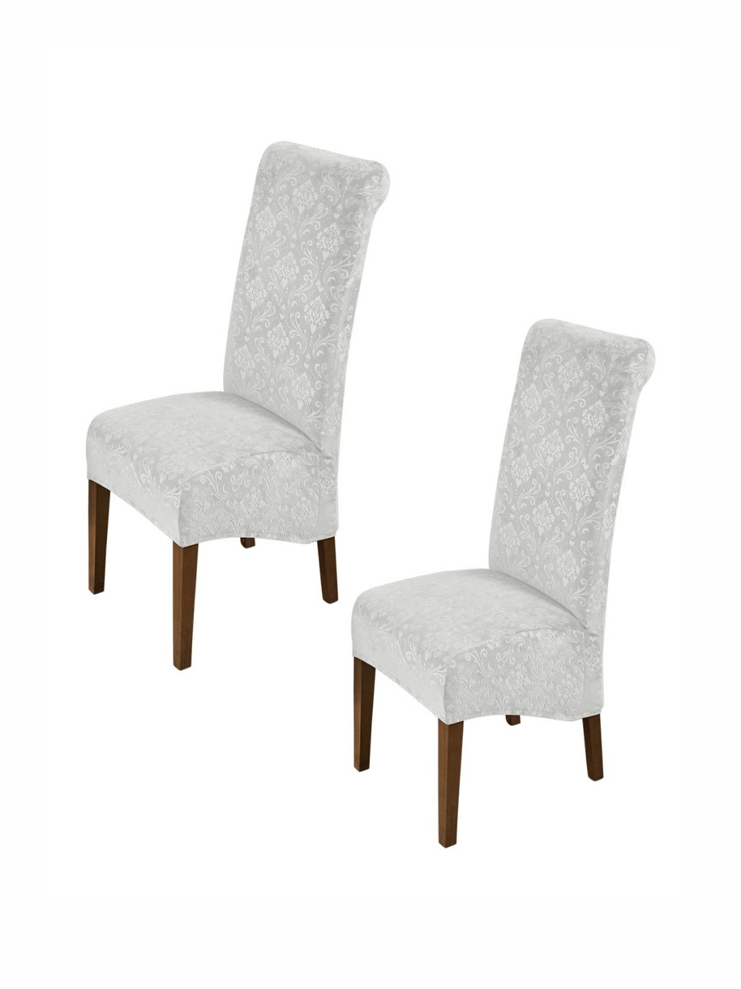 

HOKIPO Grey 2 Pieces Stretchable Velvet Long Back Chair Covers
