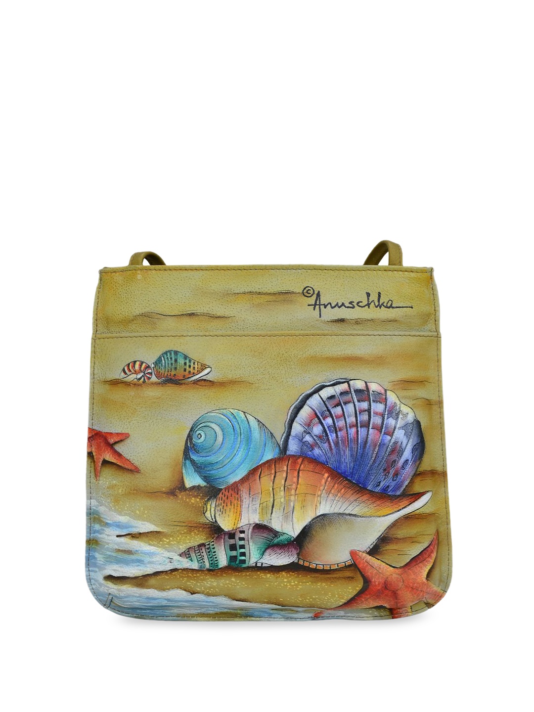 

Anuschka Printed Leather Shopper Sling Bag, Mustard