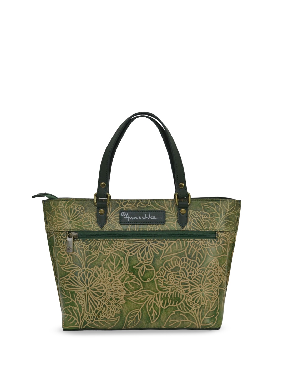 

Anuschka Floral Leather Oversized Shopper Shoulder Bag, Green