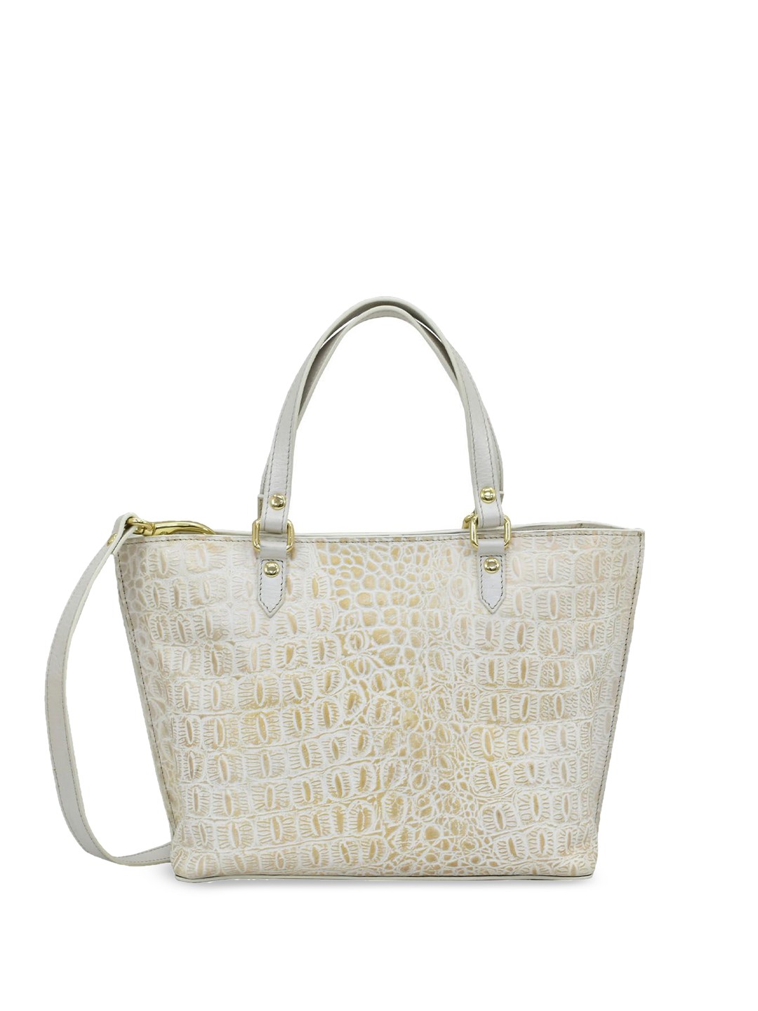 

Anuschka Leather Oversized Shopper Shoulder Bag with Cut Work, Cream