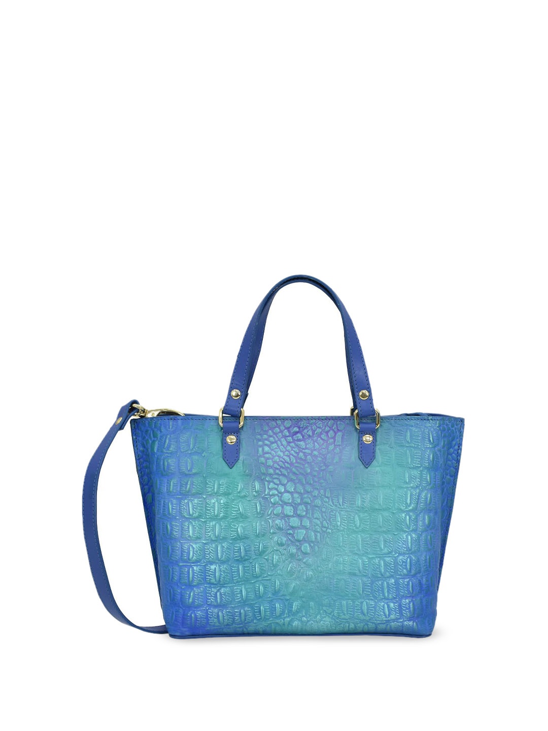 

Anuschka Animal Textured Leather Structured Shoulder Bag, Turquoise blue